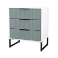 Fluted Chest - 3 Drawer - Midi - Duck and White Matt
