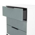 Fluted Chest - 3 Drawer - Midi - Duck and White Matt