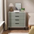 Fluted Chest - 4 Drawer - Reed Green and White Matt