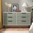 Fluted Chest - 6 Drawer - Midi - Reed Green and White Matt