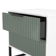 Fluted Chest - 2 Drawer - Midi - Reed Green and White Matt