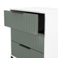 Fluted Chest - 3 Drawer - Midi - Reed Green and White Matt