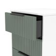 Fluted Chest - 5 Drawer - Narrow - Reed Green and White Matt