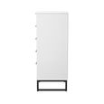 Fluted Chest - 5 Drawer - Narrow - Reed Green and White Matt