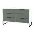 Fluted Chest - 6 Drawer - Midi - Reed Green and White Matt