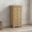 Dorchester Chest - 5 Drawer - Narrow - Rustic Oak