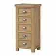 Dorchester Chest - 5 Drawer - Narrow - Rustic Oak
