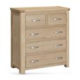 Treviso Curved Oak Chest - 2+3 Drawer