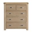 Treviso Curved Oak Chest - 2+3 Drawer