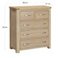 Treviso Curved Oak Chest - 2+3 Drawer