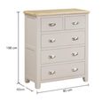 Windermere Painted Chest - 2+3 Drawer - Narrow - Oyster Grey