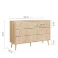 Clearance - Herringford Wide Chest - 6 Drawer - Oak - FSS17365