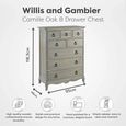Camille Chest - 8 Drawer - Grey Oak
