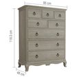 Camille Chest - 8 Drawer - Grey Oak