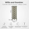 Camille Tall Chest - 6 Drawer - Grey Oak