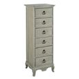 Camille Tall Chest - 6 Drawer - Grey Oak