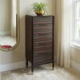 Bali Narrow Chest - 5 Drawer - Dark Ebony Veneer