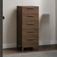 Calla Narrow Chest - 5 Drawer - Walnut - Dark Wood