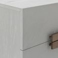 Lilly Tallboy Chest - 4 Drawer - Chevron - Soft Grey and Bronze - Wood and Metal