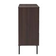 Luna Wide Chest - 3 Drawer - Espresso and Black - Wood and Metal