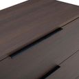 Luna Wide Chest - 3 Drawer - Espresso and Black - Wood and Metal