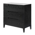 Orchid Chest - 3 Drawer - Wenge Black and White - Marble Top and Wood