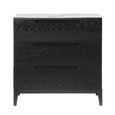 Orchid Chest - 3 Drawer - Wenge Black and White - Marble Top and Wood