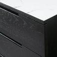 Orchid Chest - 3 Drawer - Wenge Black and White - Marble Top and Wood