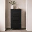 Orchid Narrow Chest - 5 Drawer - Wenge Black - Wood