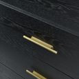 Tulip Chest - 3 Drawer - Wenge Black and Gold - Wood and Metal