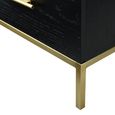 Tulip Tallboy Chest - 4 Drawer - Wenge Black and Gold - Wood and Metal