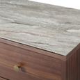 Willow Chest - 3 Drawer - Tobacco Walnut and Beige - Wood and Marble Effect
