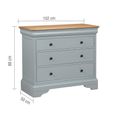 Chantilly Chest - 3 Drawer - Grey Painted - Wood