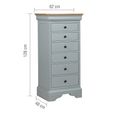 Chantilly Tall Chest - 6 Drawer - Grey Painted - Wood
