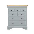 Chantilly Wide Chest - 4 + 3 Drawer - Grey Painted - Wood
