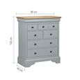 Chantilly Wide Chest - 4 + 3 Drawer - Grey Painted - Wood
