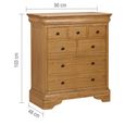 Bordeaux Wide Chest - 4 + 3 Drawer - Natural - Oak