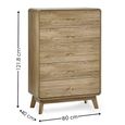 Ingrid Chest - 3 Drawer - Tall - Natural - Oak