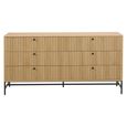 Clearance - Albany Wide Chest - 6 Drawer - Ribbed Oak - FSS17428