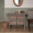 Distressed Chest - Carved - 2 Drawer - Rustic Brown - Wooden