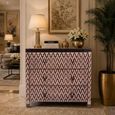 Zaza Chest - 3 Drawer - Geometric Design - Black - Wood