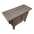 Distressed Chest - Carved - 2 Drawer - Rustic Brown - Wooden