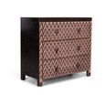 Zaza Chest - 3 Drawer - Geometric Design - Black - Wood