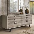 Jupiter Wide Chest - 6 Drawer - Eco Stone and High Gloss Pearl Line