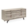 Jupiter Wide Chest - 6 Drawer - Eco Stone and High Gloss Pearl Line