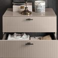 Claire Fluted Narrow Chest - 5 Drawer - Pearl Line Eco Veneer High Gloss and Black