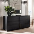 Etna Wide Chest - 6 Drawer - Black Pine Eco Veneer