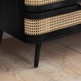 Noah Curved Chest - 6 Drawer - Wide - Black - Rattan