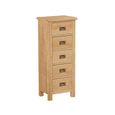 Clearance - Salisbury Lite Narrow Chest - 5 Drawer - Oak - FSS17492
