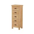 Clearance - Salisbury Lite Narrow Chest - 5 Drawer - Oak - FSS17492